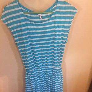 Splendid Lightweight Aqua Blue Stripe  Dress Sz S